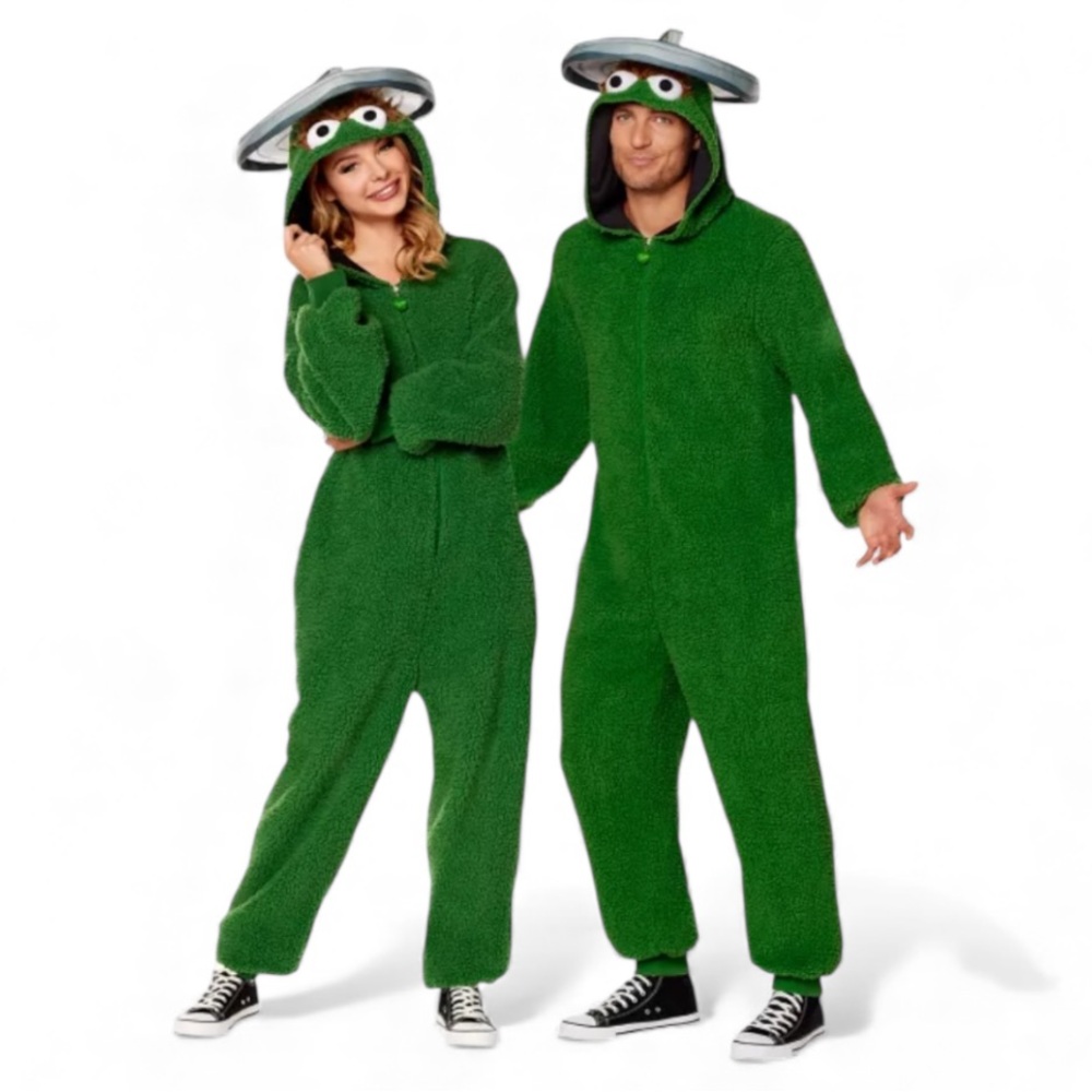 Spirit Halloween Oscar the Grouch Adult Jumpsuit Costume Sesame Street One Size